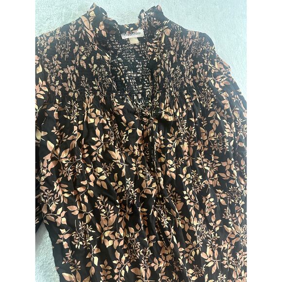 Calvin Klein Floral Smocked Midi Dress – Size 10P - Picture 5 of 5